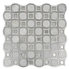 Milan White & Silver Mosaic Tile | Tile Club