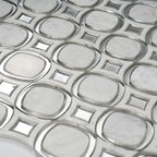 Milan White & Silver Mosaic Tile | Tile Club