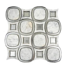 Milan White & Silver Mosaic Tile | Tile Club