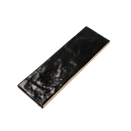 Mallorca Black Ceramic Subway Tile 2.5x8 | Tile Club