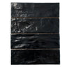 Mallorca Black Ceramic Subway Tile 2.5x8