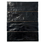 Mallorca Black Ceramic Subway Tile 2.5x8 | Tile Club