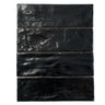 Mallorca Black Ceramic Subway Tile 2.5x8