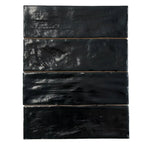 Mallorca Black Ceramic Subway Tile 2.5x8 | Tile Club