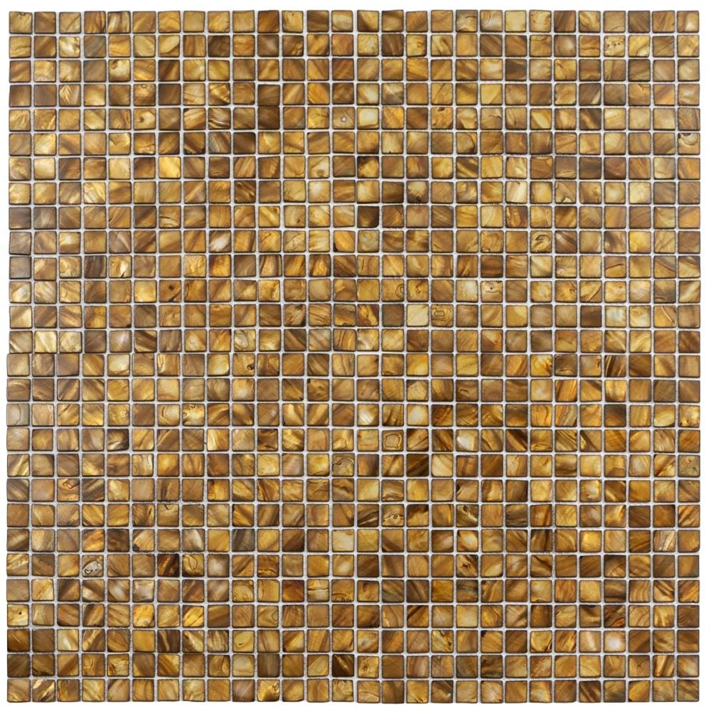 Gold Mother Of Pearl 1" Square Mosaic Tile