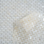White Mother of Pearl Oval Mosaic Tile