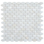 White Mother of Pearl Oval Mosaic Tile