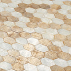 Gold & White Mother Of Pearl Hexagon Mosaic Tile