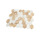 Gold & White Mother Of Pearl Hexagon Mosaic Tile