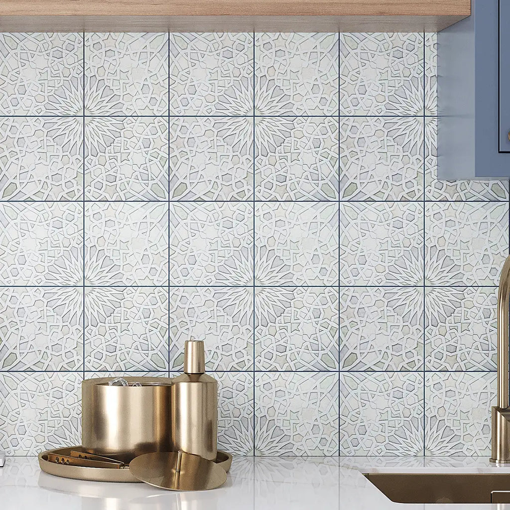 Roxana Blue Moroccan Etched Stone Tile | Tile Club