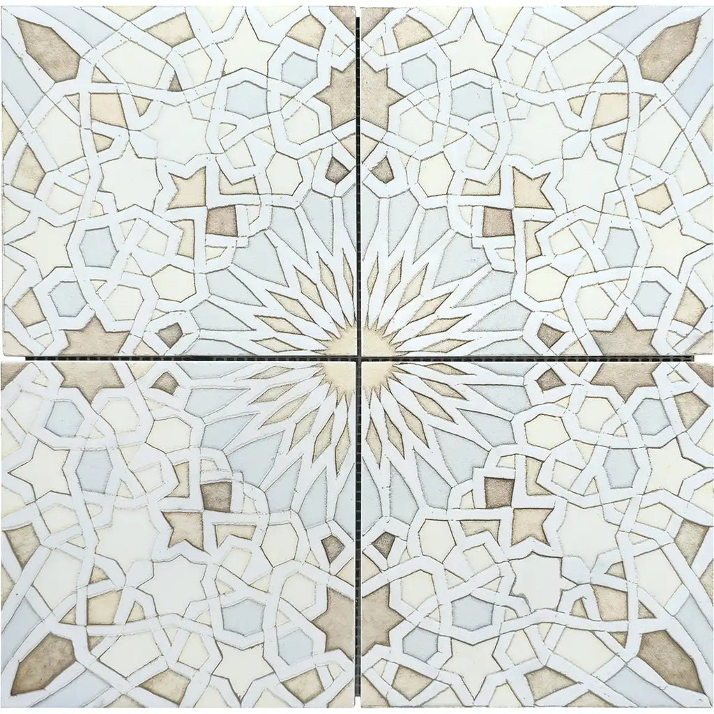 Roxana Cream Moroccan Etched Stone Tile | Tile Club