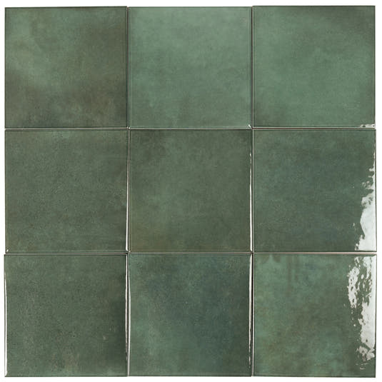 Nerida Green Glossy 5.9" Porcelain Pool Tile | Tile Club