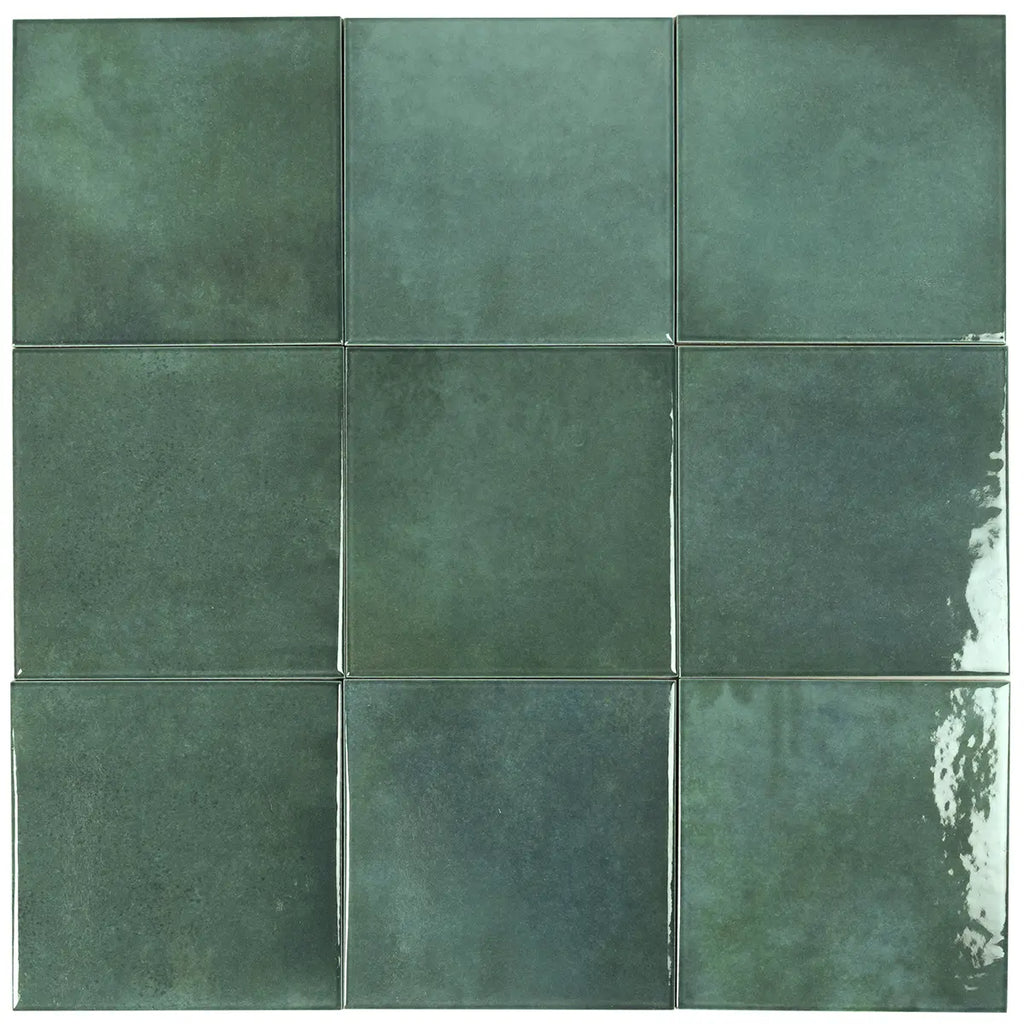 Nerida Green Glossy 5.9" Porcelain Pool Tile | Tile Club