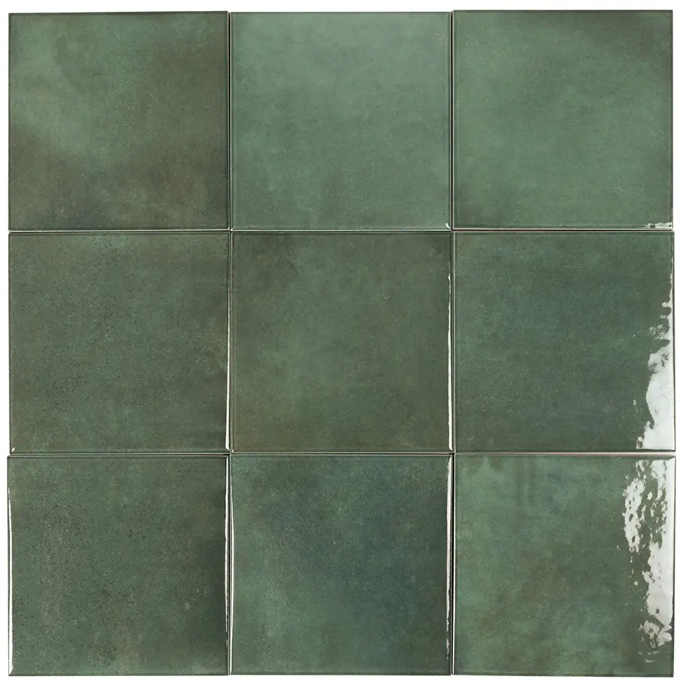 Nerida Green Glossy 5.9" Porcelain Pool Tile | Tile Club