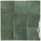 Nerida Green Glossy 5.9" Porcelain Pool Tile | Tile Club