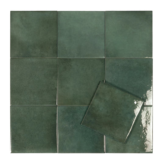 Nerida Green Glossy 5.9" Porcelain Pool Tile | Tile Club
