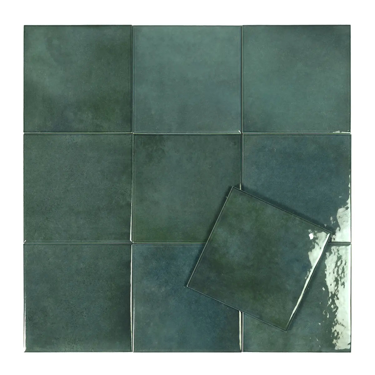 Nerida Green Glossy 5.9" Porcelain Pool Tile | Tile Club