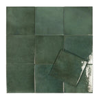 Nerida Green Glossy 5.9" Porcelain Pool Tile | Tile Club