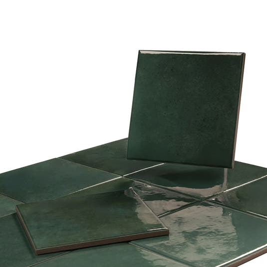 Nerida Green Glossy 5.9" Porcelain Pool Tile | Tile Club