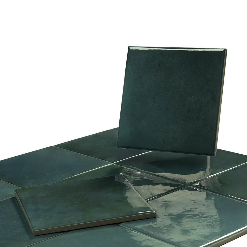 Nerida Green Glossy 5.9" Porcelain Pool Tile | Tile Club