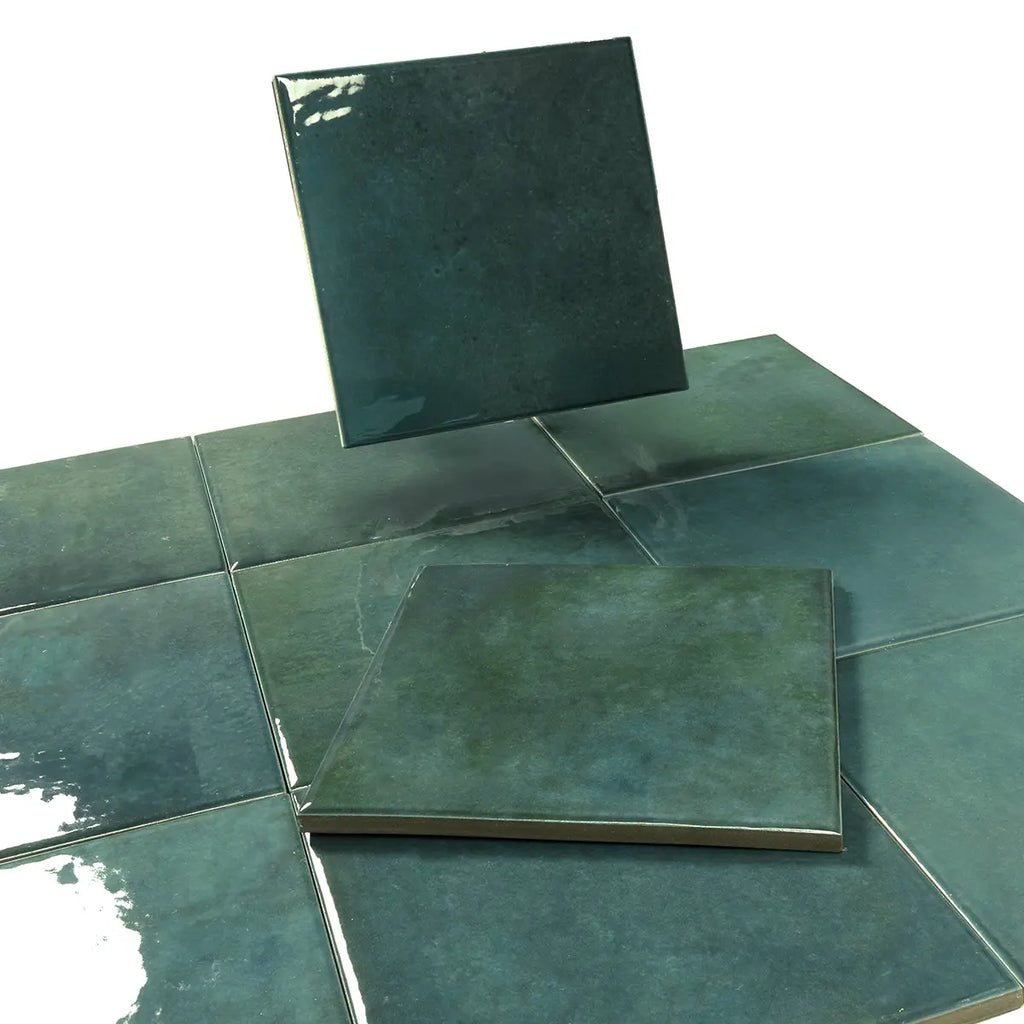 Nerida Green Glossy 5.9" Porcelain Pool Tile | Tile Club
