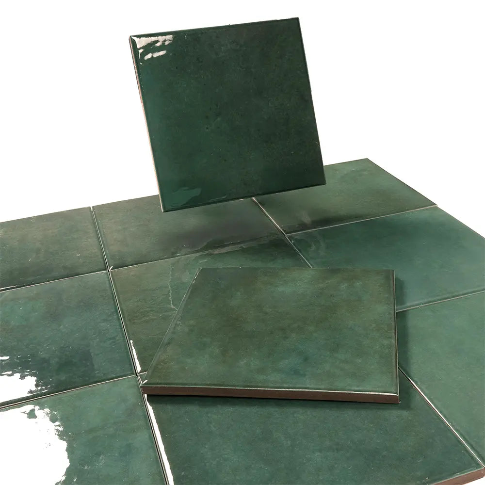 Nerida Green Glossy 5.9" Porcelain Pool Tile | Tile Club