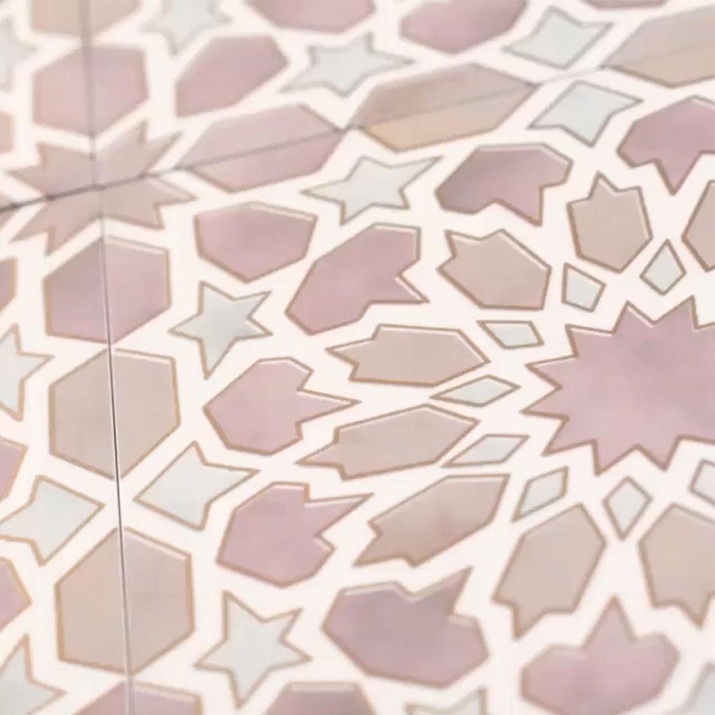 Amira Regal Pink and Gold Patterned Porcelain Tile | Tile Club