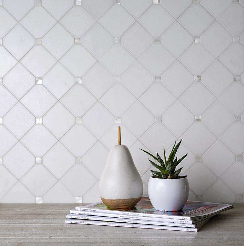 pearl white thassos tile