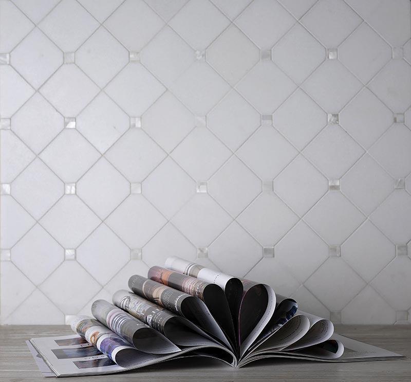 Mother of Pearl Inlay White Marble Tile Mosaic