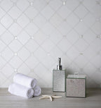 Diamond tile with Mother of Pearl and White Marble
