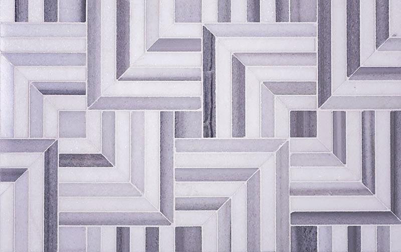 Square Weave Equator & Thassos Polished Mosaic Tile