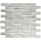 Silver Wooden Glass Subway Mosaic Tile