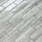 Silver Wooden Glass Subway Mosaic Tile