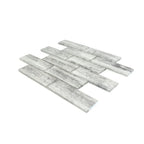 Silver Wooden Glass Subway Mosaic Tile