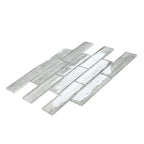 Silver Wooden Glass Subway Mosaic Tile