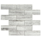 Silver Wooden Glass Subway Mosaic Tile
