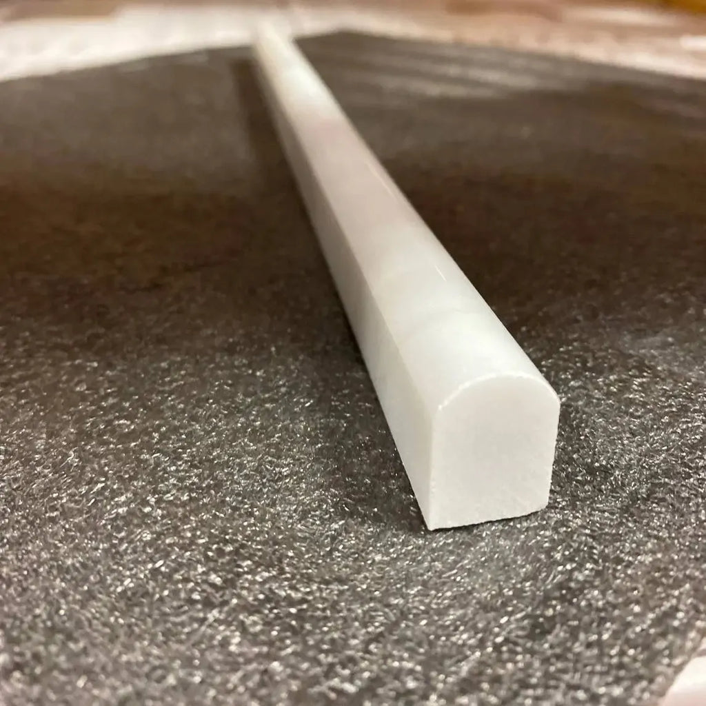 Bianco Carrara Marble Pencil Liner Honed | Tile Club
