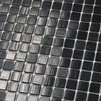 Brushed Black Squares Glass Pool Tile | Tile Club