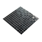 Brushed Black Squares Glass Pool Tile | Tile Club