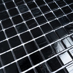Brushed Black Squares Glass Pool Tile | Tile Club