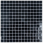 Brushed Black Squares Glass Pool Tile | Tile Club