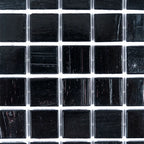 Brushed Black Squares Glass Pool Tile | Tile Club