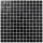 Brushed Black Squares Glass Pool Tile | Tile Club