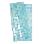 Baby Blue Swirls Squares Glass Pool Tile | Tile Club