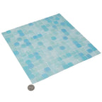 Baby Blue Swirls Squares Glass Pool Tile | Tile Club