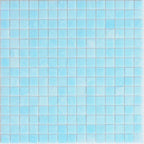 Baby Blue Swirls Squares Glass Pool Tile Sample