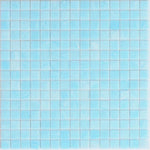 Baby Blue Swirls Squares Glass Pool Tile Sample