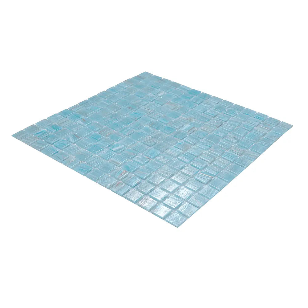 Sparkling Bright Blue & Gold Mixed Squares Glass Pool Tile | Tile Club