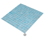 Sparkling Bright Blue & Gold Mixed Squares Glass Pool Tile | Tile Club