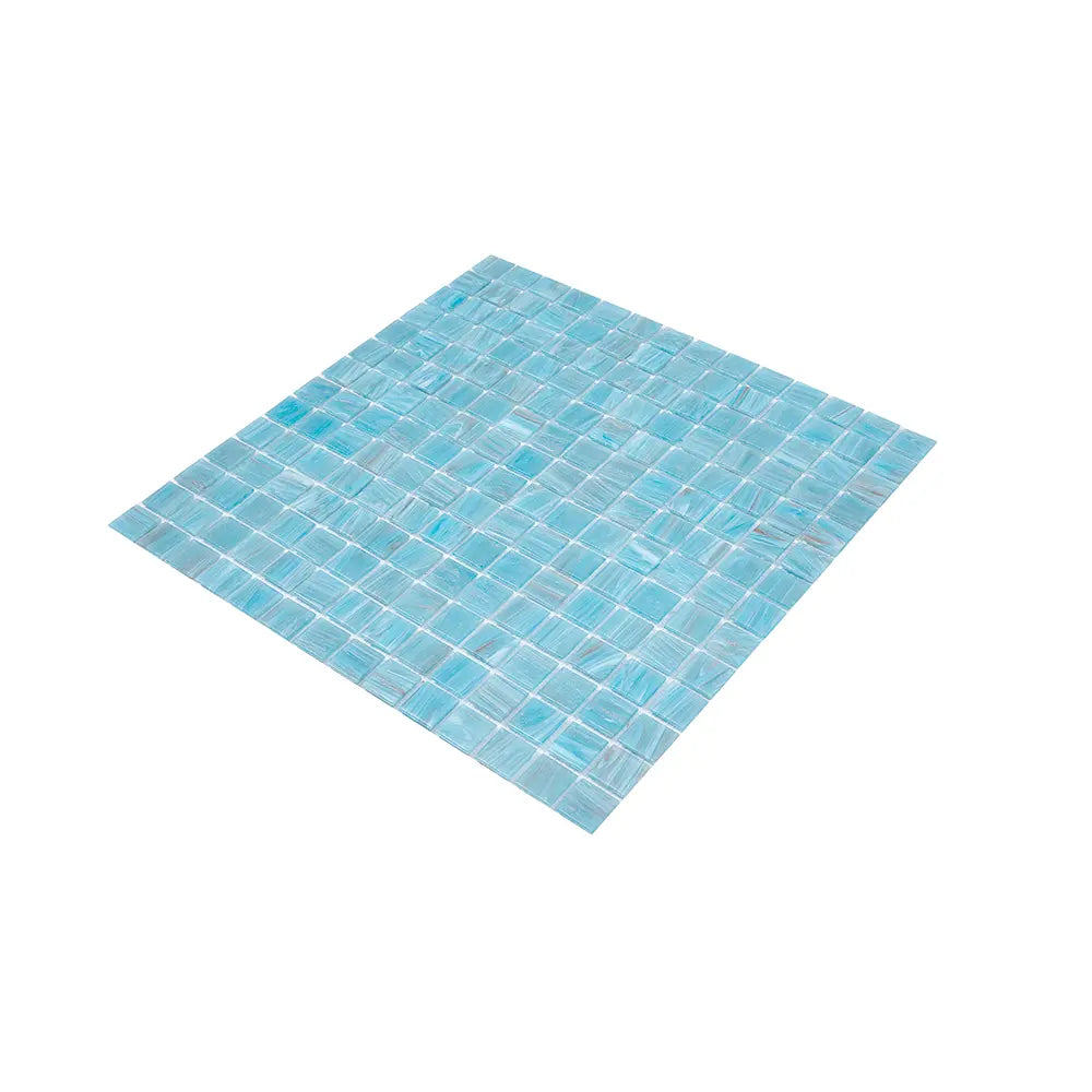 Sparkling Bright Blue & Gold Mixed Squares Glass Pool Tile | Tile Club